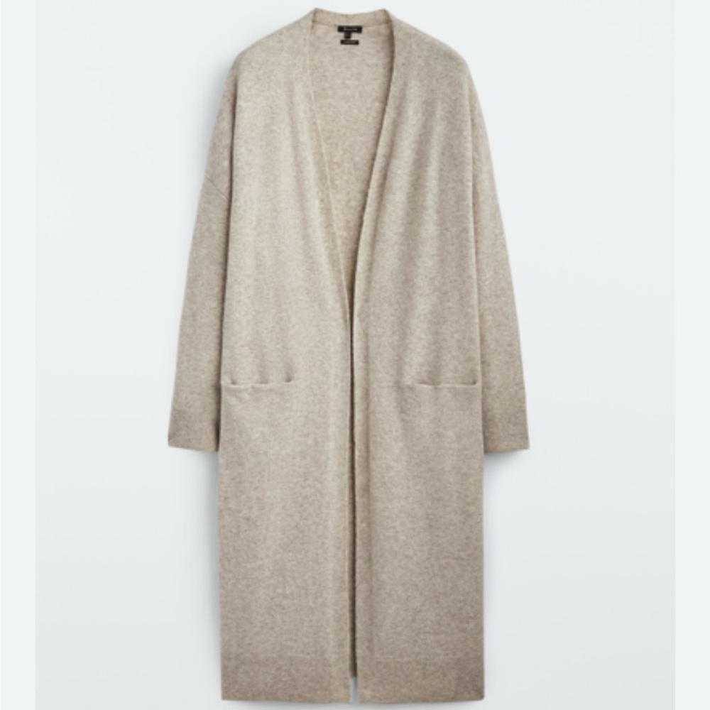 Massimo Dutti Soft Beige Knit Cardigan - Picture 1 of 3